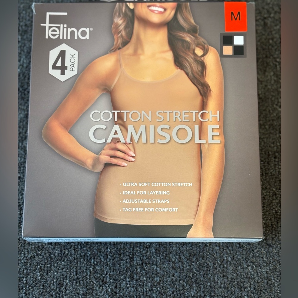 Women’s Felina Cotton Stretch Camisole 4 pack multicolor